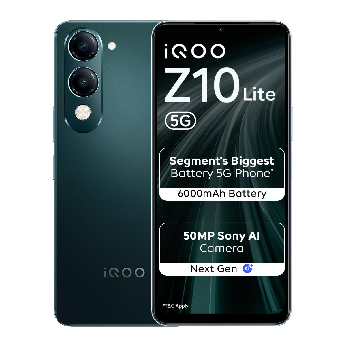 iQOO Z10 Lite 5G (Cyber Green, 6GB RAM, 128GB Storage) *