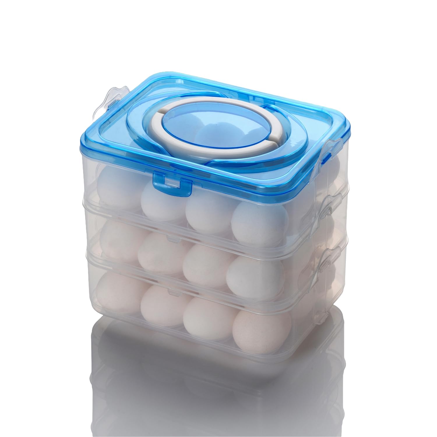 36 Egg Tray for Fridge | Abs Plastic Durable; Stackable; Stylish Container Box With Holder for Kitchen Fridge Egg Refrigerator Storage Tray (3 Layer BLUE – 36 Egg) Rectangular 36 Egg Tray for Fridge | Abs Plastic Durable; Stackable; Stylish Container Box With Holder for Kitchen Fridge Egg Refrigerator Storage Tray (3 Layer BLUE – 36 Egg) Rectangular