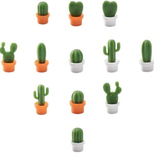 12pcs Cactus Fridge Magnets Refrigerator Stylish Decorative Set, Cute Small Mini Flower Vase Fridge Magnet, Quirky Flower Magnets for Fridge Home Kitchen Office Decor