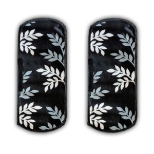 SA Handloom’s Fridge Handle Cover for Refrigerators/Sinlge/Double/Door | Leaves Design Cover-Set of 2,6×12 Inch-Black