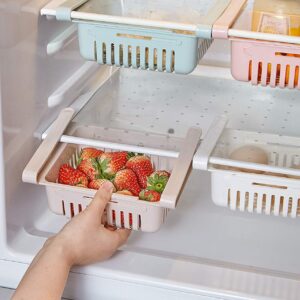 4 Pack Expandable Hanging Fridge Tray, Refrigerator Food Storage Organizer (Fridge Tray)