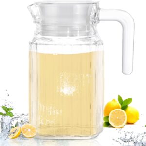 500 ml Glass Pitcher with Lid Fridge jug with Handle Glass Water jug Practical Juice Containers Easy to Use Milk Jug Iced Tea, Cocktails, Water (Small JUG 500 ML)