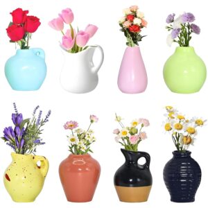 8 Pcs Small Vase Refrigerator Decoration,Refrigerator Decoration,Vase Fridge,Suitable for Office and Home,Housewarming Parties, Birthdays or Special Occasions(No Flower)
