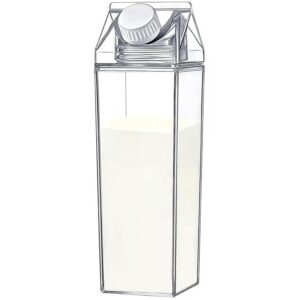 ACROWN Milk Water Bottle 750 ml transparent Portable Milk Container Reusable Cute Plastic Milk Bottles for Juice Tea Jug Travel Camping Climbing Sports Outdoor Activities Drinking pack of 1