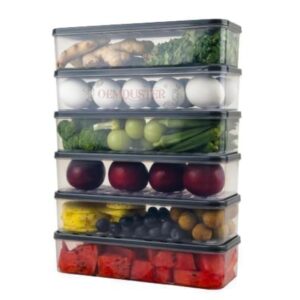 Airtight Plastic Storage Containers Set for Kitchen 1200 ML | Pantry Organizers, Fridge Storage Boxes | Leak-Proof, Durable & Space-Saving (Pack of 6)