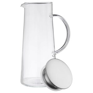 Amazon Basics Borosilicate Glass Jug 1370ml – Versatile Serving Companion | Ideal for Large Gatherings | Multipurpose Jug | Secure Handle for Easy Pouring | Sleek Modern Design