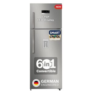 BOSCH Max Convert 368L, 3-Star, Inverter Frost Free Double Door Refrigerator With Water Dispenser (CTC39S03DI, 6-in-1 Convertible, VitaFresh Technology, 2 Cooling System, Shiny Silver)