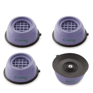 Clazkit Multi-Purpose Heavy Duty Stand Home Appliance Refrigerator/Washing Machine/Furniture/Fridge Stand, Round, Blue (Pack of 4)