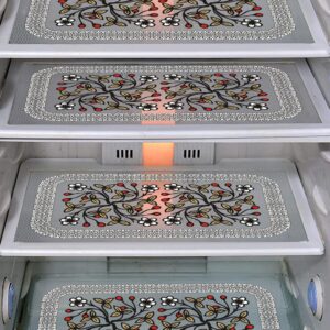 Dakshya Industries Pack of 4 PVC Fridge Mat/Refrigerator Mat (Black)