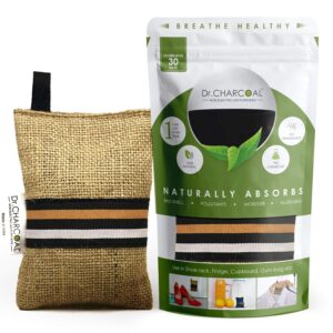 Dr CHARCOAL Fridge Deodorizer, Keeps Your Refrigerator and Freezer Fresh, Dry and Odor Free For 1 Year. 75gm, Long Lasting Charcoal Bag | More Powerful than Baking Soda to remove Bad Smell