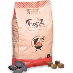 FREGRILL Charcoal Briquettes for Barbecue (5 kg) with FIRE STARTER CUBES for ignition