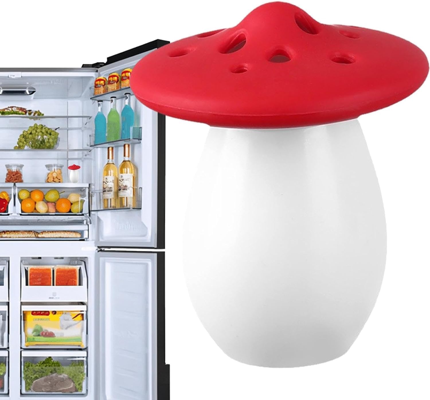 Fridge Odor Absorber Container Holder, Mushroom Shaped Refrigerator Deodorizer Baking Soda Smell Remover, Absorbing Freshener for Kitchen use (No Soda) (1Pcs) Fridge Odor Absorber Container Holder, Mushroom Shaped Refrigerator Deodorizer Baking Soda Smell Remover, Absorbing Freshener for Kitchen use (No Soda) (1Pcs)