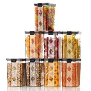 GOLWYN Polyethylene Terephthalate (PET) Airtight Containers Kitchen Storage Box, Food Storage Container, Stackable & Transparent Organizer Jars, Masala Dabba Container, Set of 6 (1200ml each)