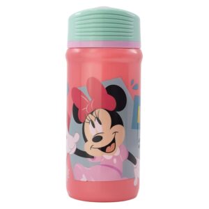 Gluman Squeezy Kids’ Cartoon School Water Bottle, 390 ml BPA Free, Leakproof (Disney Minnie)