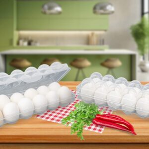 HAPPI Transparent Plastic Egg Storage Box or Egg Tray for Refrigerator/Fridge with Lid Lock, Stackable Egg Holder Tray for 12 Egg Grids (Set of 2 Tray)