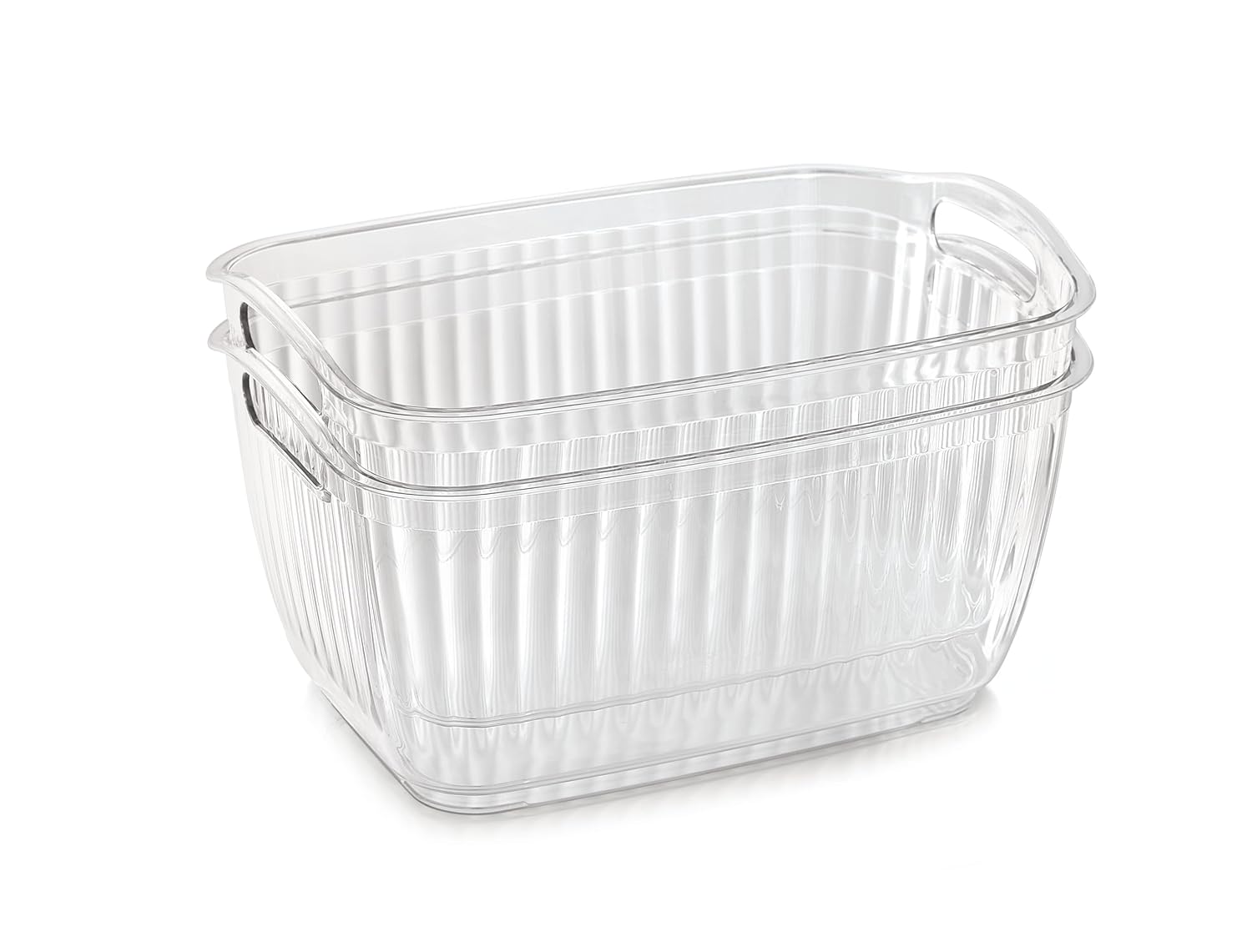 INKULTURE Plastic Fridge Storage Box For Vgetable & Fruits | Fridge Organizer For Kitchen | Refrigerator Containers | Pack Of 02, Transparent INKULTURE Plastic Fridge Storage Box For Vgetable & Fruits | Fridge Organizer For Kitchen | Refrigerator Containers | Pack Of 02, Transparent