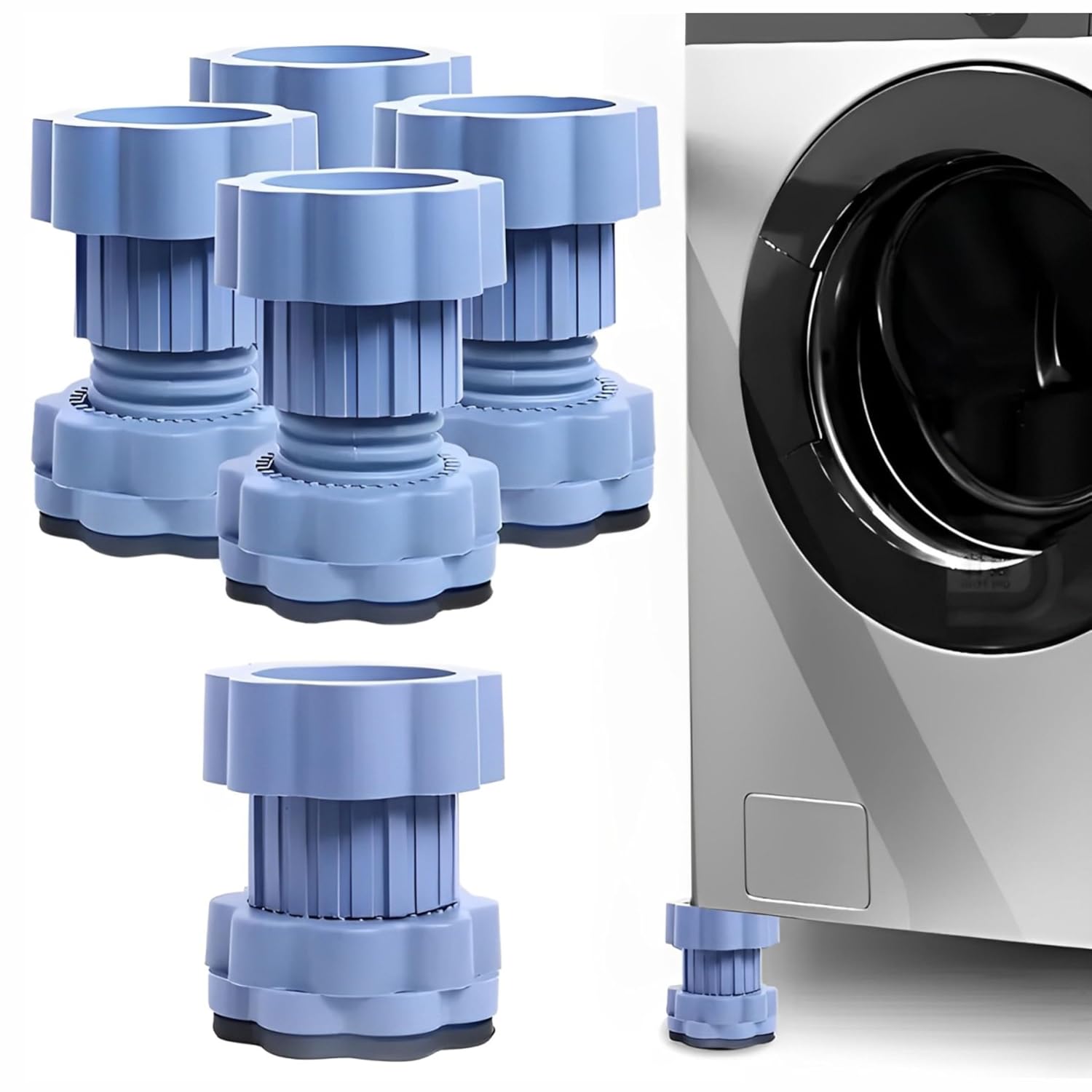 JD FRESH Washing Machine Vibration Pads/Bracket Base for Washing Machine/Refrigerator Stand with Height Adjustment Feet/Washing Machine Stand/Floor Trays/Stands with Anti-Slip Rubber (Blue-4 Pcs Set) JD FRESH Washing Machine Vibration Pads/Bracket Base for Washing Machine/Refrigerator Stand with Height Adjustment Feet/Washing Machine Stand/Floor Trays/Stands with Anti-Slip Rubber (Blue-4 Pcs Set)