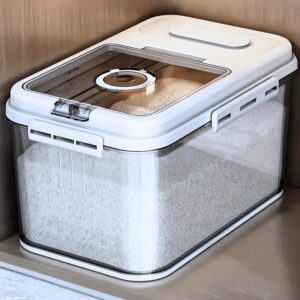 KAYTOS Rice Storage Container 10kg|Air Tight Transparent Bpa Free Plastic Containers|Dal Pulses Cereal & Flour Airtight Lock Dispenser Box|Large & Big Size Modular Home Kitchen Organizer (Medium)