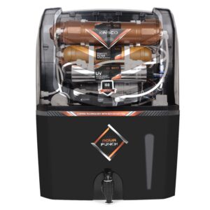 Kinsco Aqua Punch 15 Litre Copper + RO + UV + UF + TDS Adjuster Pure Copper Water Purifier Dispenser Machine, Black (With Free Pre Filter)