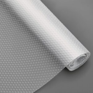 Kuber Industries Waterproof Anti Slip Diamond Textured Mat/Sheet for Kitchen Drawer|Cupboard Shelf & Fridge|Bathroom Shelves Liner 1.5 Mtr (White), Polyvinyl Chloride