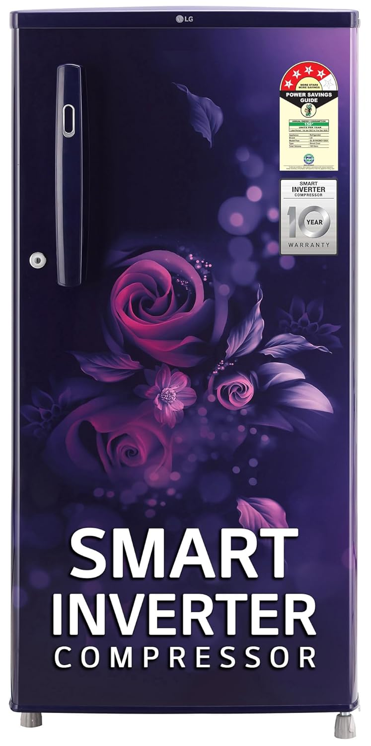 LG 185 L, 4 Star, Smart Inverter, Direct-Cool Single Door Refrigerator (GL-B199OBEY, Blue Euphoria, Smart Connect & Fast Ice Making) LG 185 L, 4 Star, Smart Inverter, Direct-Cool Single Door Refrigerator (GL-B199OBEY, Blue Euphoria, Smart Connect & Fast Ice Making)