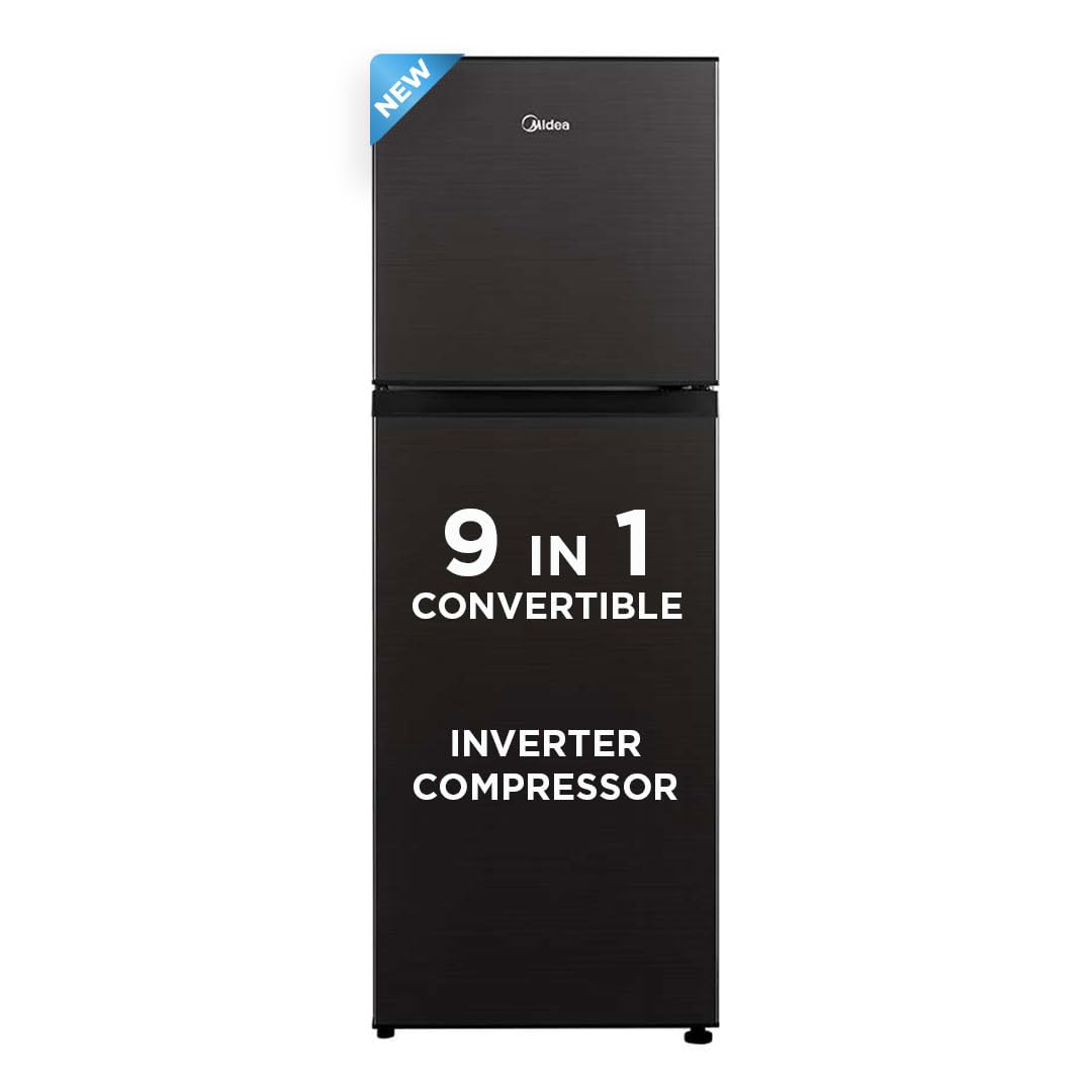 Midea 233 L, 3 Star, Frost Free Convertible 9 in 1 Double Door Refrigerator with real Inverter compressor and Deo Fresh Technology (MDRT359FGI28, Jazz Black) Midea 233 L, 3 Star, Frost Free Convertible 9 in 1 Double Door Refrigerator with real Inverter compressor and Deo Fresh Technology (MDRT359FGI28, Jazz Black)