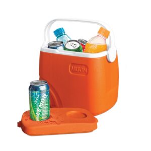Milton Super Chill 3 PU Insulated Ice Pail 2.06 litres with Portable Handle, Chiller, Ice Cubes Storage Bucket, Cooler Box for Travel Party Car Picnic Road Trip, Orange