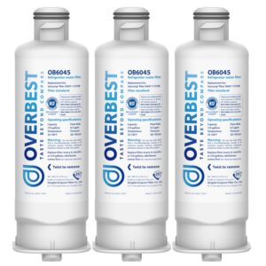 Overbest DA97-17376B Refrigerator Water Filter Replacement for Samsung® HAF-QIN/EXP, HAF-QIN, DA97-08006C, RF28R7351SG, RF23M8070SR, RF23M8090SG, RF28R7201SR, OB6045 (3-Pack)
