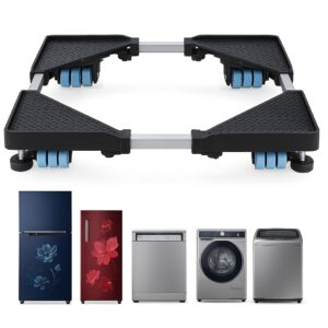 PM Premium Heavy Duty 24 Wheel Adjustable Stand/Trolley/Suitable for Front&Top Load Washing Machine/Refrigerator, Dishwasher/Capacity Upto 500 Kg Washing Machine 6.5/7/8/9/10 Kg(Metal)