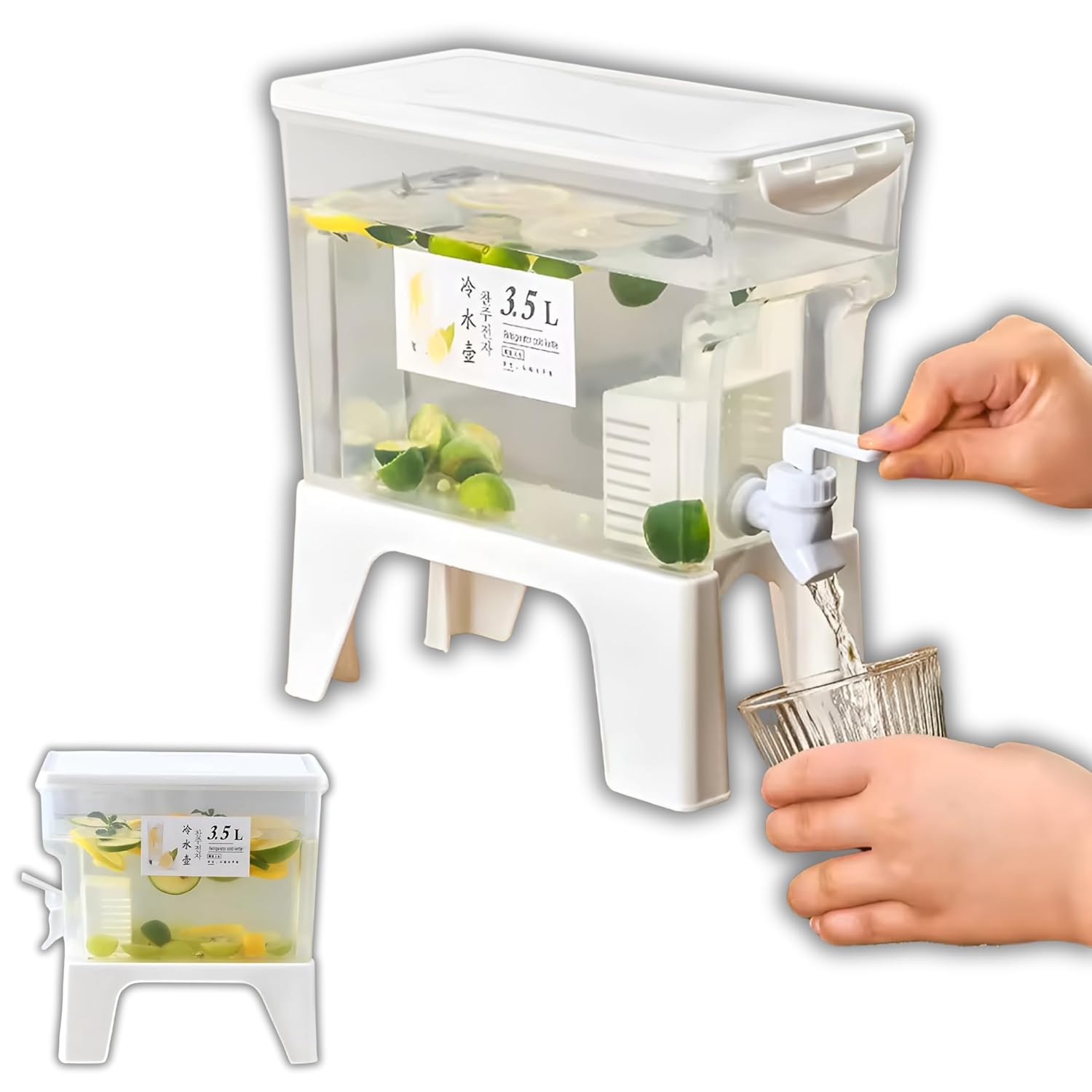 Plastic Drink Dispenser with Removable Stand | 3.5 Liters Refrigerator Water Jug Cold Kettle – Fridge Water Jug Cold Kettle for Iced Coffee, Lemonade (1), White Plastic Drink Dispenser with Removable Stand | 3.5 Liters Refrigerator Water Jug Cold Kettle – Fridge Water Jug Cold Kettle for Iced Coffee, Lemonade (1), White