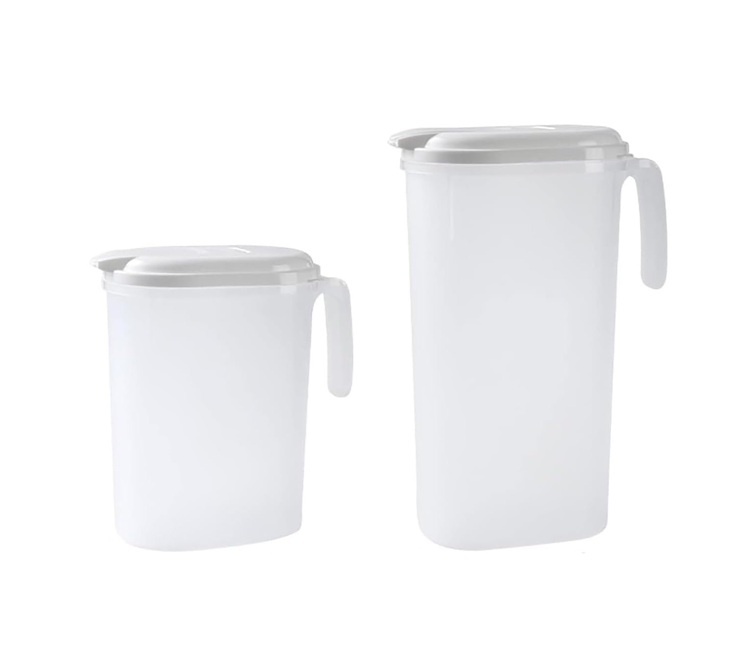 Plastic Multipurpose Jug, Transparent Jug, Pitcher For Serve Water, Milk, Ice Tea, Juice, Beverages, Cocktail, Jug With Lid, 1600 Ml And 2200 Ml, Pack Of 2 Plastic Multipurpose Jug, Transparent Jug, Pitcher For Serve Water, Milk, Ice Tea, Juice, Beverages, Cocktail, Jug With Lid, 1600 Ml And 2200 Ml, Pack Of 2