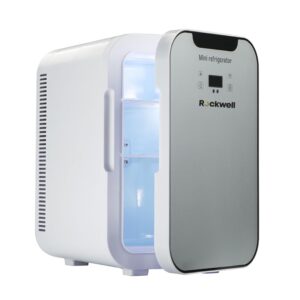 ROCKWELL 13L Mini Cooler and Warmer, AC/DC Portable Thermoelectric Cooler/Warmer for Skincare, Cosmetics,Snacks & Medicine – White
