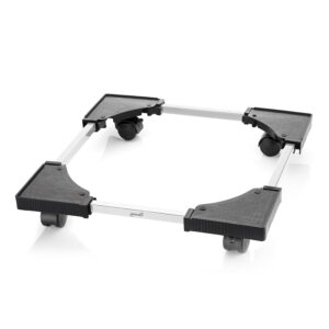 Radiant Adjustable Fridge Stand Refrigerator Trolley Washing Machine Trolley Stands Capacity 140 Kg (Dimension- Min-16.5X19.5 Max-25.5X32) (White)