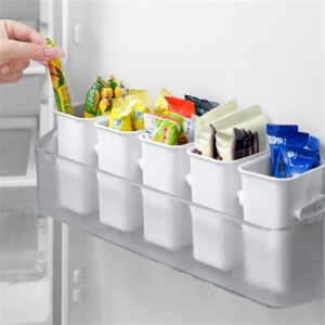 Rubber Fridge Side Door Organizer Refrigerator Side Door Bins Kitchen Fridge Food Organizer Bin Home Organizer Case For Vegetables Fruit Set Of 3 Pcs, multi-colour