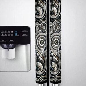 SA Handlooms 3D Design Refrigerator/Fridge Handle Cover Set of 2,6×12 Inch-Black