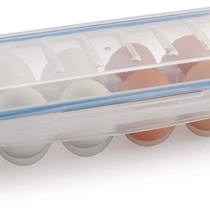 TeDeMel Egg Tray Plastic for Fridge and Oven Egg Storage Box Egg Storage Container with Lid for 12 egg pcs Set of 1(White)