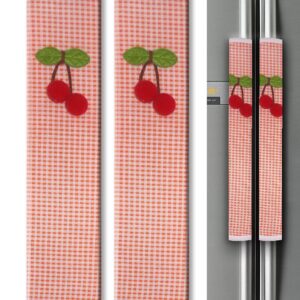 Unique Multipurpose 11″x6″ Cotton 3 Layer Handle Cover for Fridge, Microwave, Oven, Door –Soft & Washable Handle Protector for Single/Double Door Suitable for All Brands–Orange Pack of 2