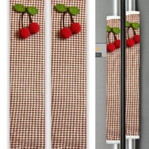 Unique Multipurpose 11″x6″ Cotton 3-Layer Handle Cover for Fridge, Microwave, Oven, Door – Soft & Washable Handle Protector for Single/Double Door – Brown Pack of 2