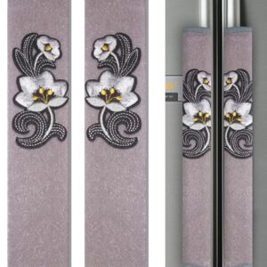 Velvet Multipurpose 11″x6″ 3 Layer Handle Cover for Fridge, Microwave, Oven, Door –Soft & Washable Handle Protector for Single/Double Door Suitable for All Brands–Grey-Pack of 2