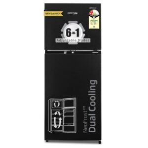 Voltas Beko, A Tata Product 283 L, 2 Star, 6-in-1 Adjustable Frost Free Inverter Double-Door Refrigerator (RFF334D/WPV100RXBD, Wooden Black)