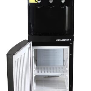 Voltas Spring-R Water Dispenser with Three Temperature Tap and Small Refrigerator (Black Color)