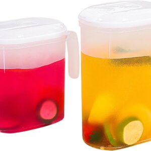 Water Pitcher Set, 1.6L & 2.2L Capacity, Plastic Jug with Filter Lid for Fridge, 2-Piece