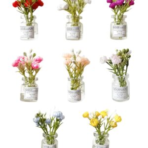 8 PCS Mini Magnetic Vase for Fridge, Mini Flower Vase Fridge Magnet Set, Stylish Fridge Magnets Refrigerator Decor for Kitchen, Office, Home, Decorative Mini Vase Fridge Magnets