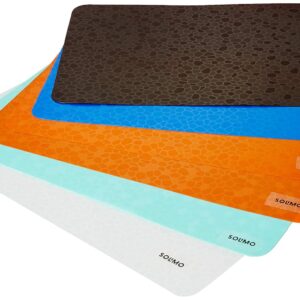 Amazon Brand – Solimo PVC Fridge Multipurpose Mat, Diamonds, Set of 6, Multi