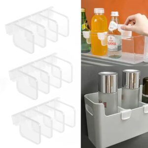 AstonAndia Fridge Storage Divider,Fridge Organiser For Sachet Seasoning Sauce Packet Space Saving Divider For Kitchen Desk Bathroom (Clear) (12)