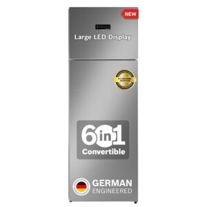 Bosch 368L, 3-Star, Inverter Frost free Double Door Refrigerator (2025 Model, CTC39K03NI, 6-in-1 Convertible, 18 Hours Cooling Retention, Digital Display, Super Freeze, 80min Convert, Smoky Steel)