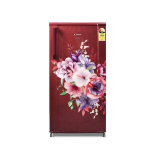 Candy 175 L 2 Star Direct Cool Single Door Refrigerator with Floral pattern,Toughened glass Shelves (Red Arden, CSD1852RA)