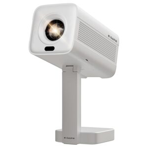 E GATE Atom 4X Automatic Projector 4k Ultra HD | Live TV | Android | Brightest 400 ISO | Native 1080p, Netflix, Prime | Precision Focus – Auto Keystone | USB-HDMI ARC+CEC | HDR+HLG | WiFi 6-BT | Egate
