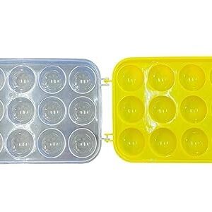Egg Storage Box | 12 Egg Holder Container for Fridge and Kitchen | Stackable Plastic Egg Tray