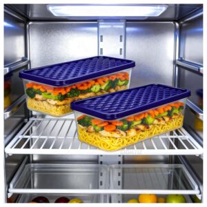 Eightiz Tight Plastic Food Fridge Storage Containers Set for Kitchen | Pantry Organizers Accessories Items,Storage Boxes Dishwasher,Freezer Safe Durable, and Space-Saving (1200 ML, Pack of 2)